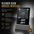 Personalisierte QR-Code Aluminium-Visitenkarte mit 3D-Fuß